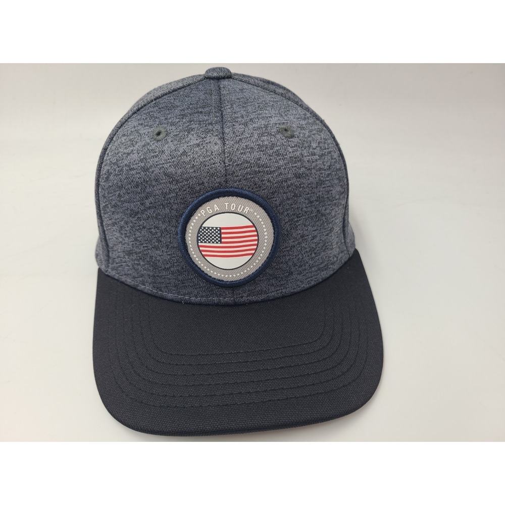 PGA‎ Tour Golf Pro Series American Flag Adjustable Hat Cap Men Women Gray Black